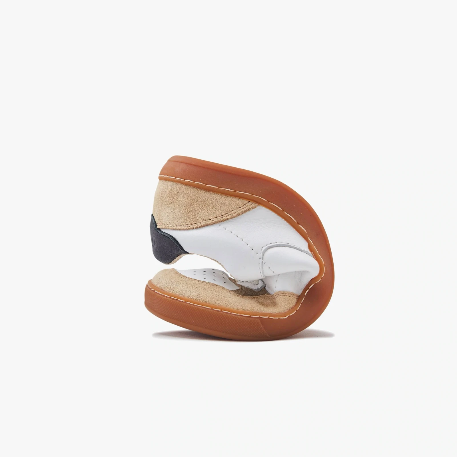 Босоногие кеды Origo Modern Retro Sneaker — белый с бежевой замшей, фото 4